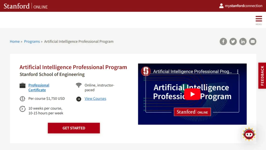 Stanford AI Professional Program